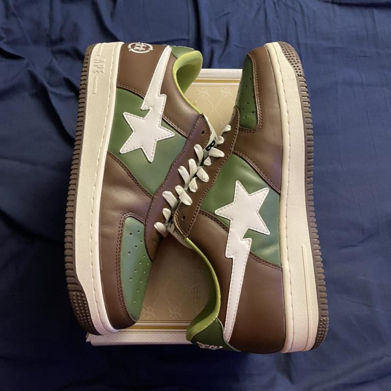 2ful Bapesta Bape Brown/Green Custom Size 13 Brand... - Depop