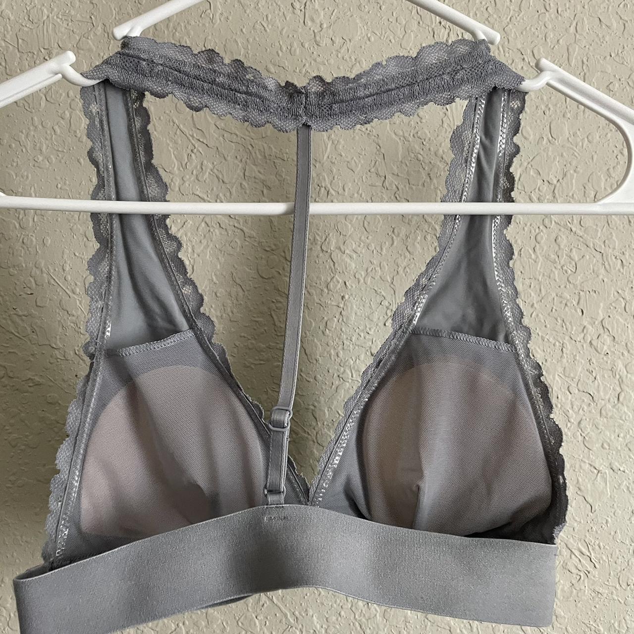 Cute grey lace padded halter bralette from