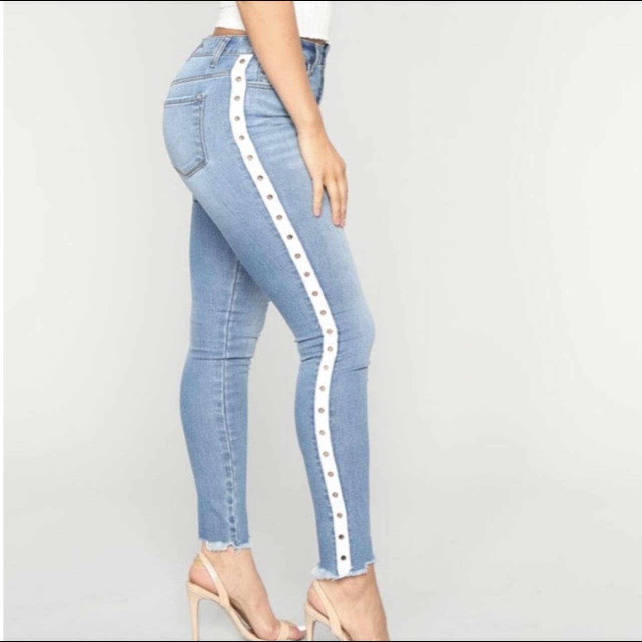 jeans with line down the side