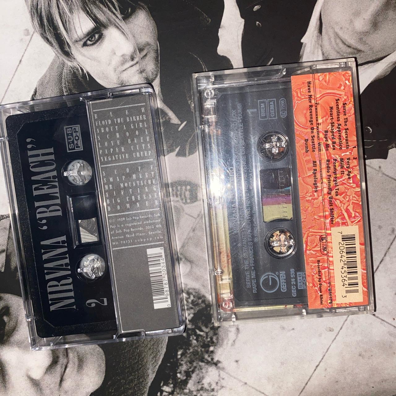 Nirvana Cassette Tapes In Utero And Bleach Great... - Depop