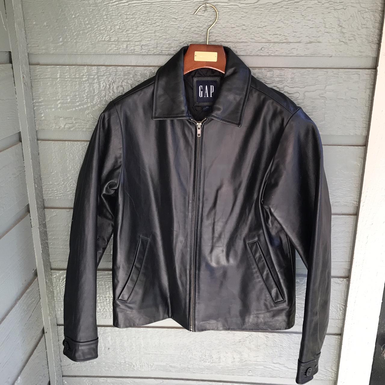 Brand: GAP Women Black Leather Jacket Depop