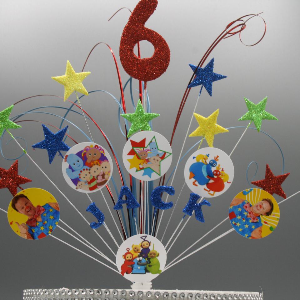 CBEEBIES TWIRLYWOOS CAKE TOPPER HEARTS STARS ON - Depop