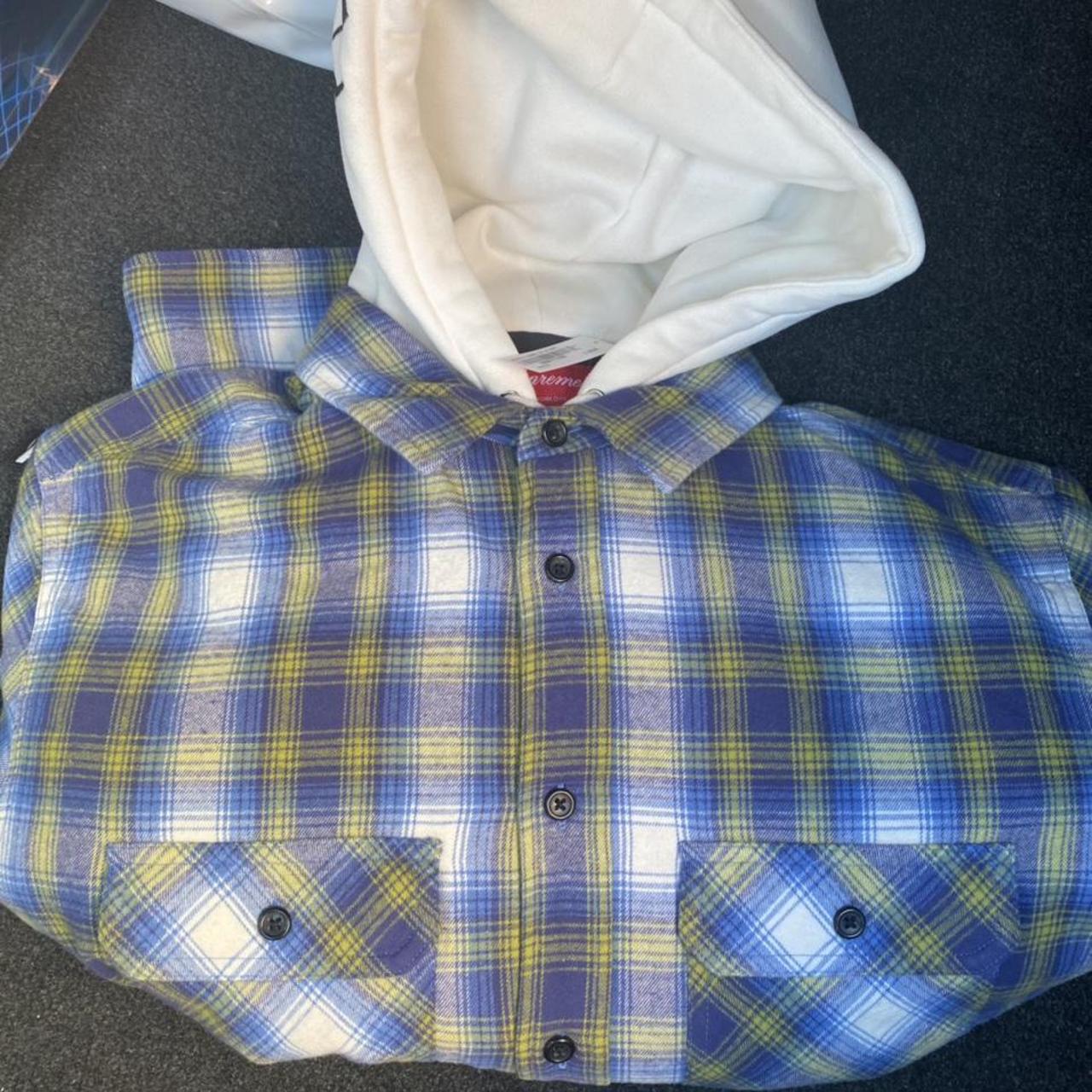 限定SALE100%新品 Supreme - supreme Hooded Flannel Zip Up Shirt Mの