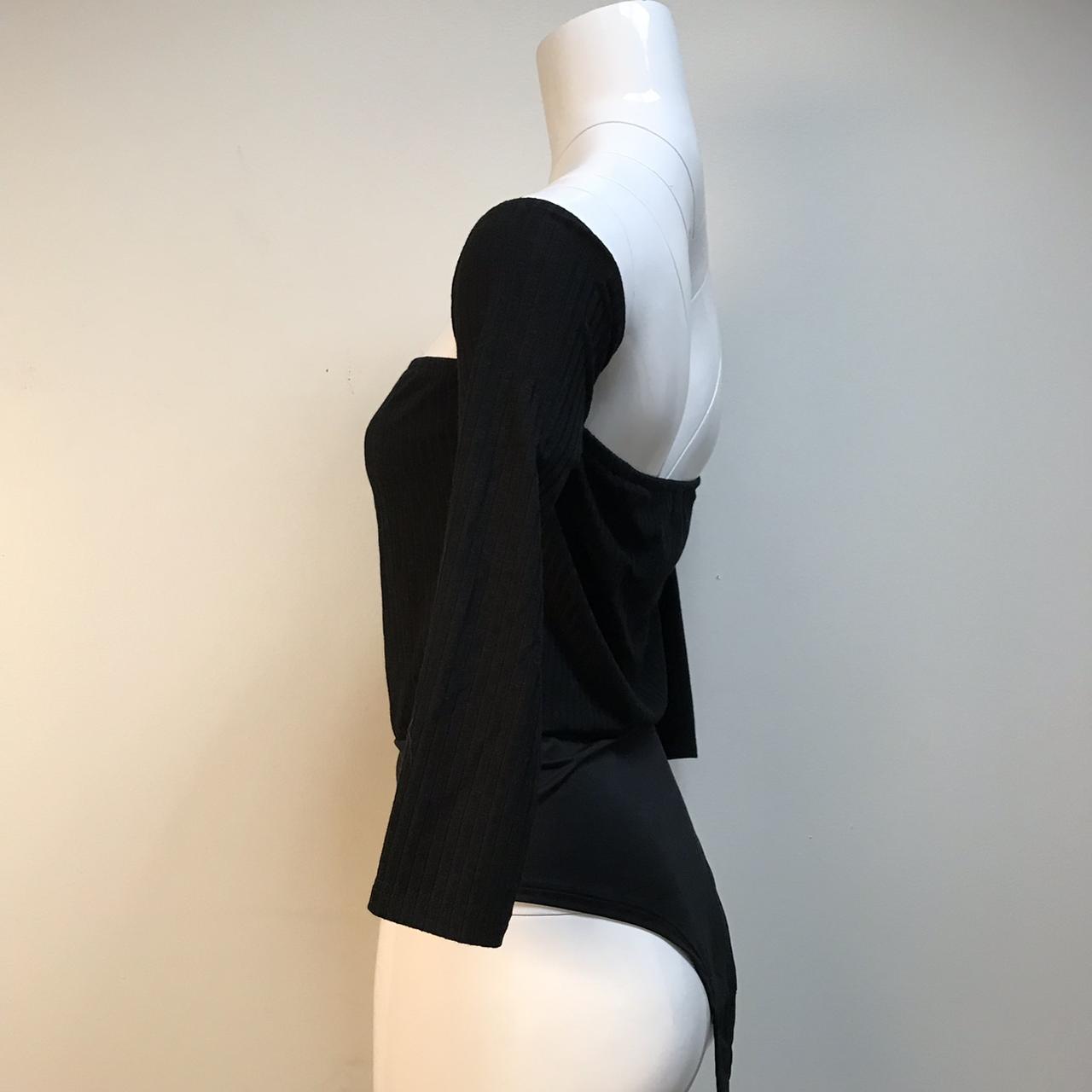 Simplee off the shoulder tube top black bodysuit... - Depop