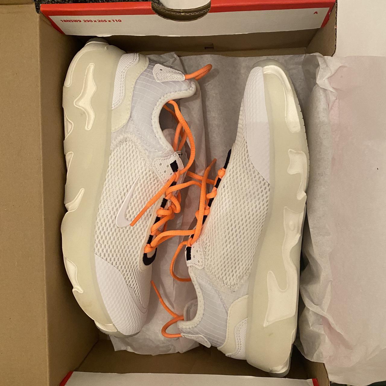 nike white and orange react live