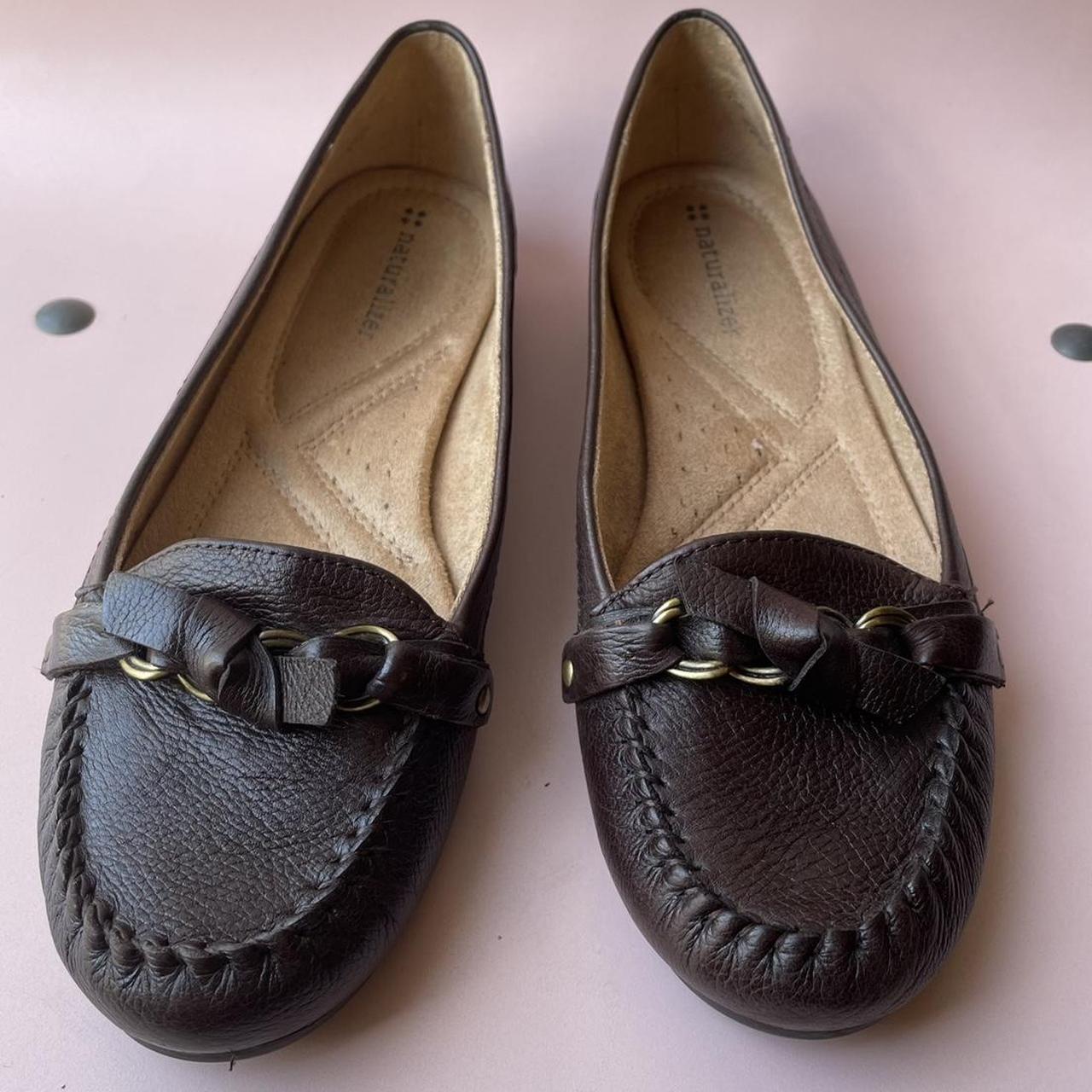 brown flat loafer shoes by Naturalizer brand ... - Depop