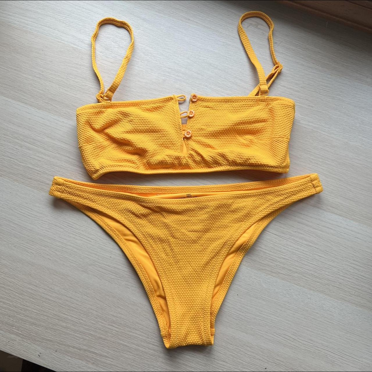 Aerie Women's Orange and Yellow Bikinisandtankinisets Depop