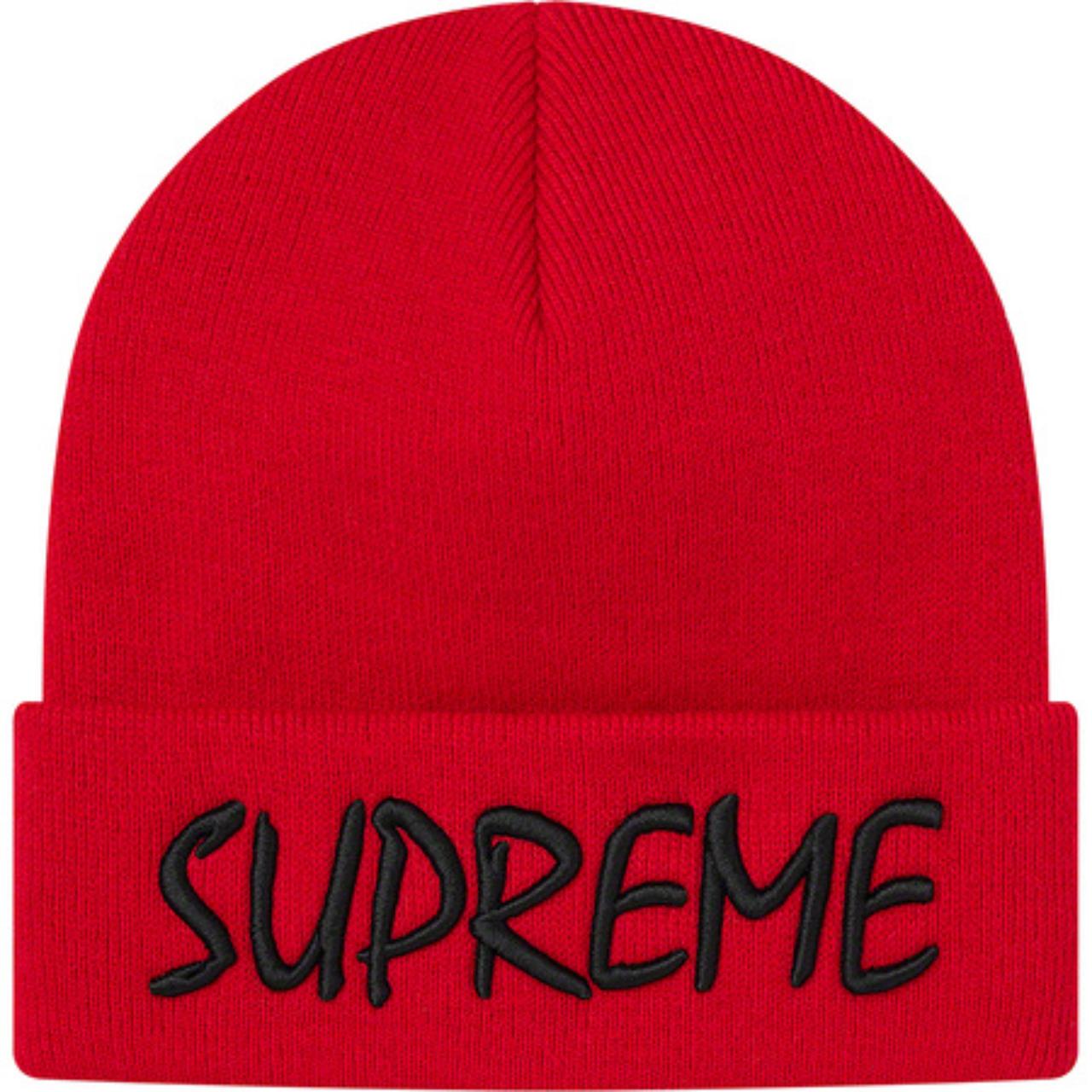 Deadstock Supreme FTP Beanie in Red Fuck The... - Depop