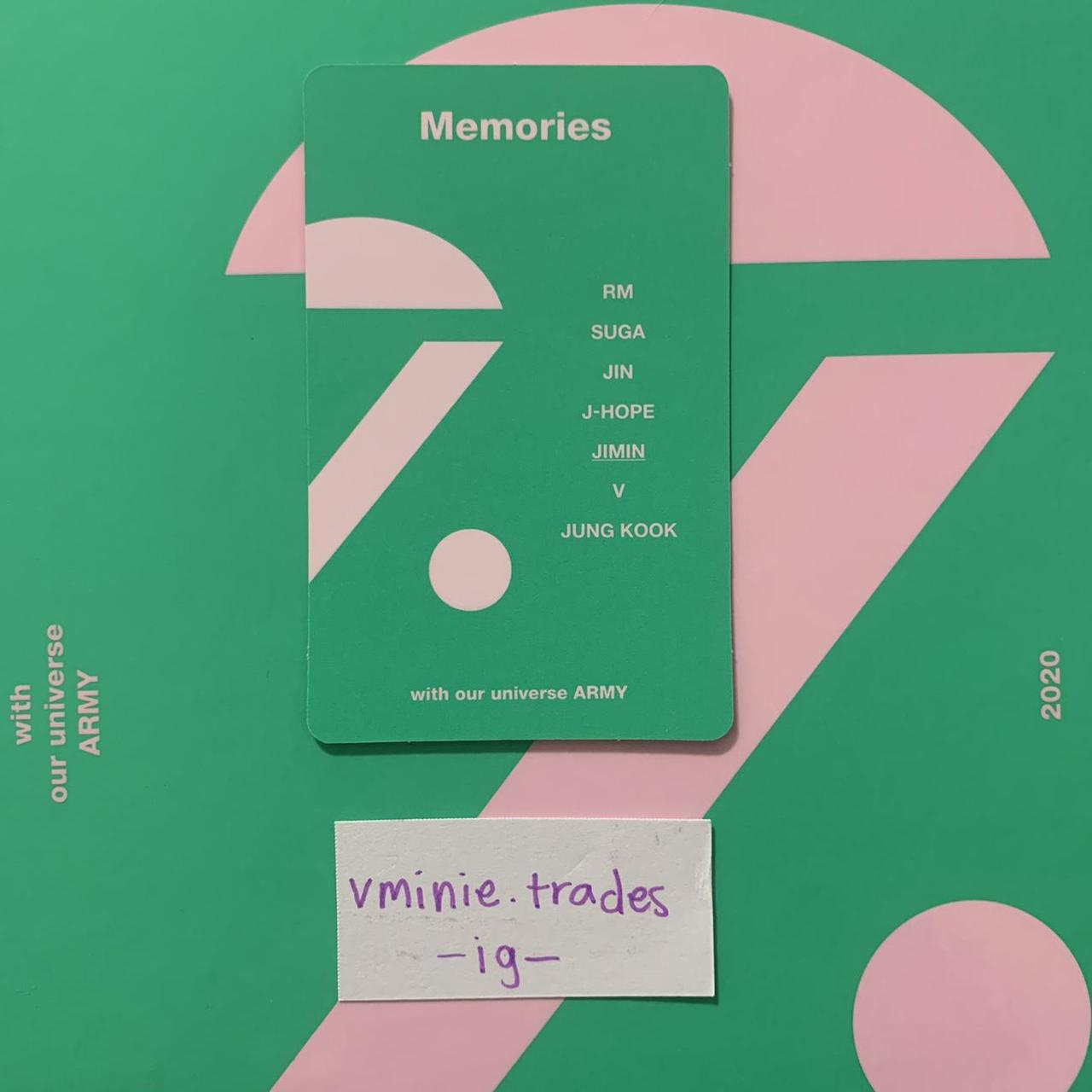 jimin photocard —memories 2020 blu ray pc wtt // - Depop