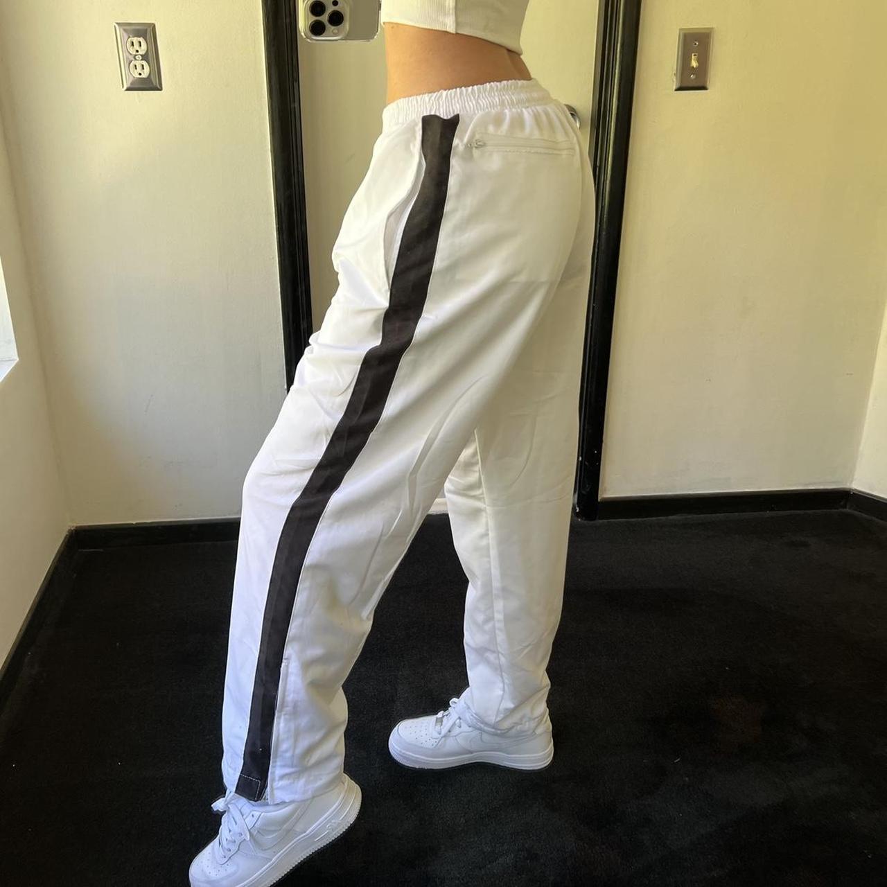 Product Image 1 - White and black striped sweatpants