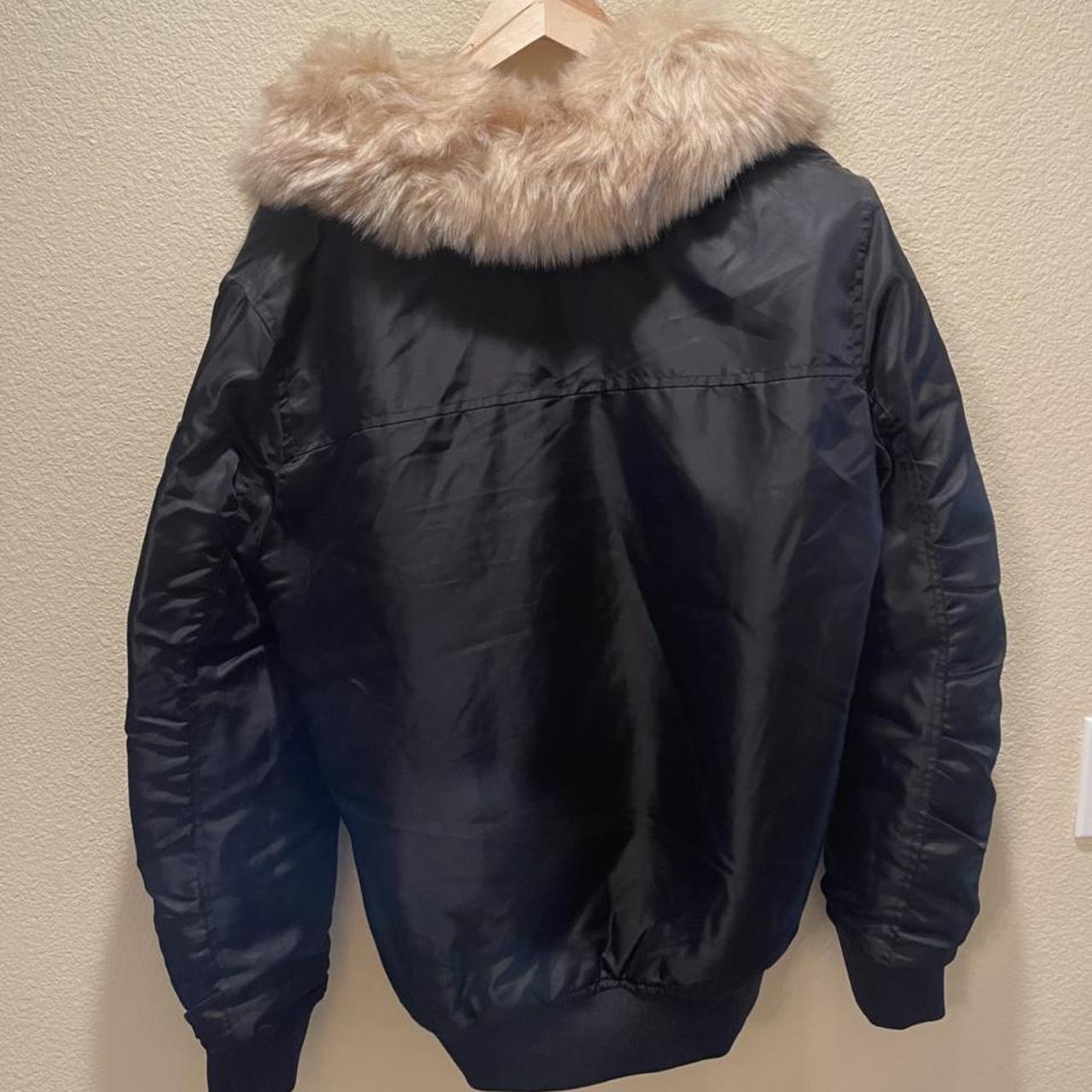 Padded MA1 Bomber with Faux Fur Collar, LARGE,