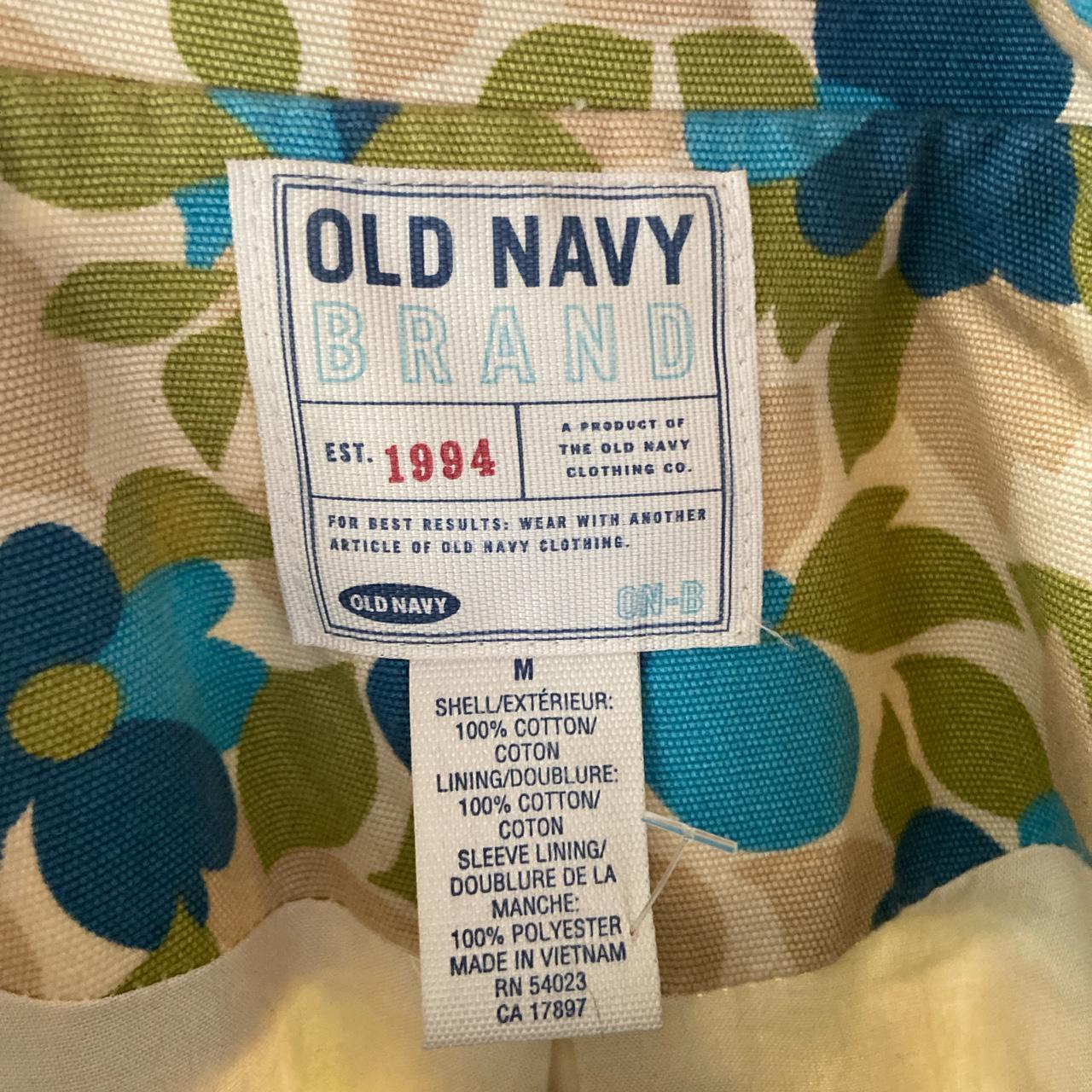 1994 Old Navy Floral, Lined Trench Coat #trenchcoat... - Depop
