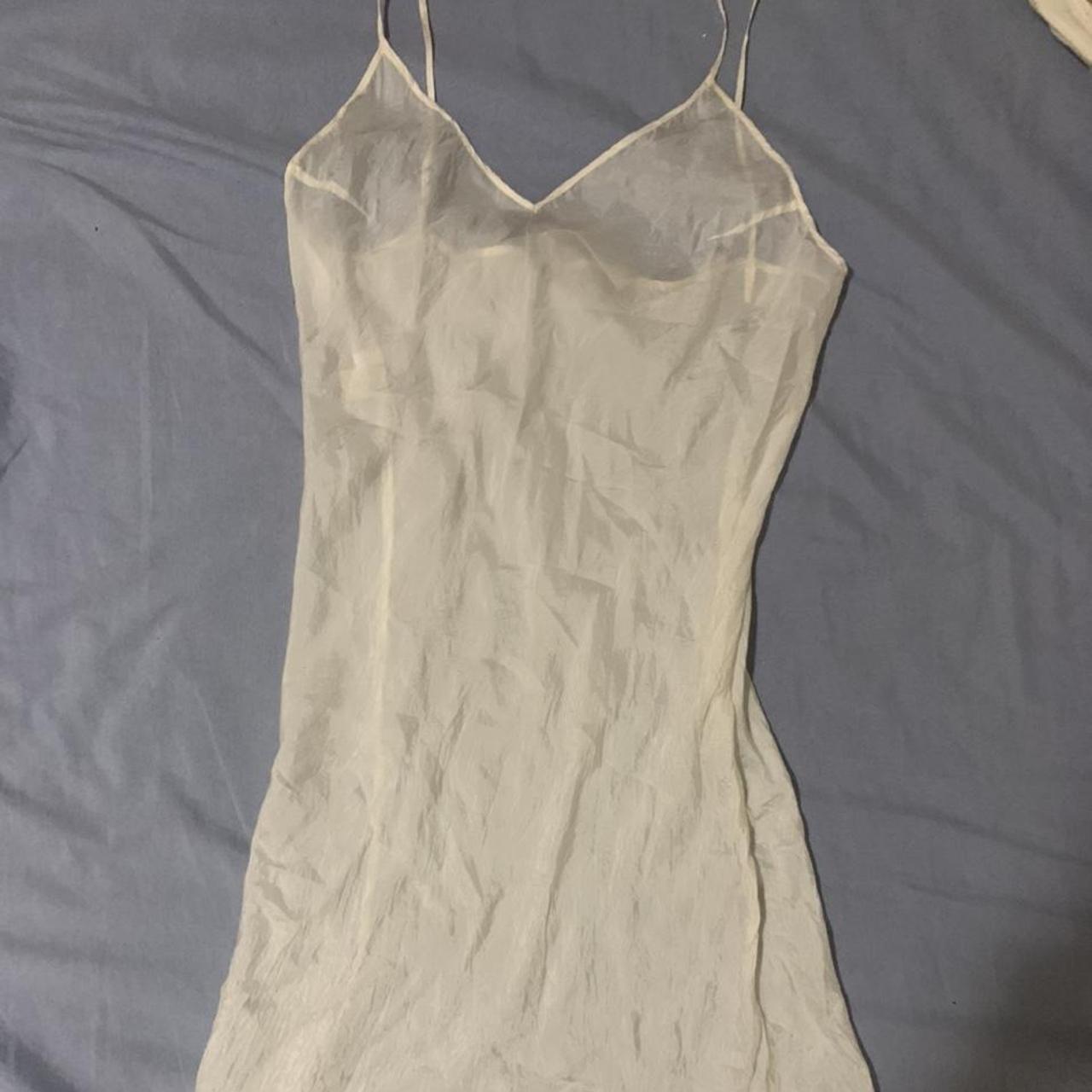 mui mui silk slip on dress It has a sheer look on... - Depop