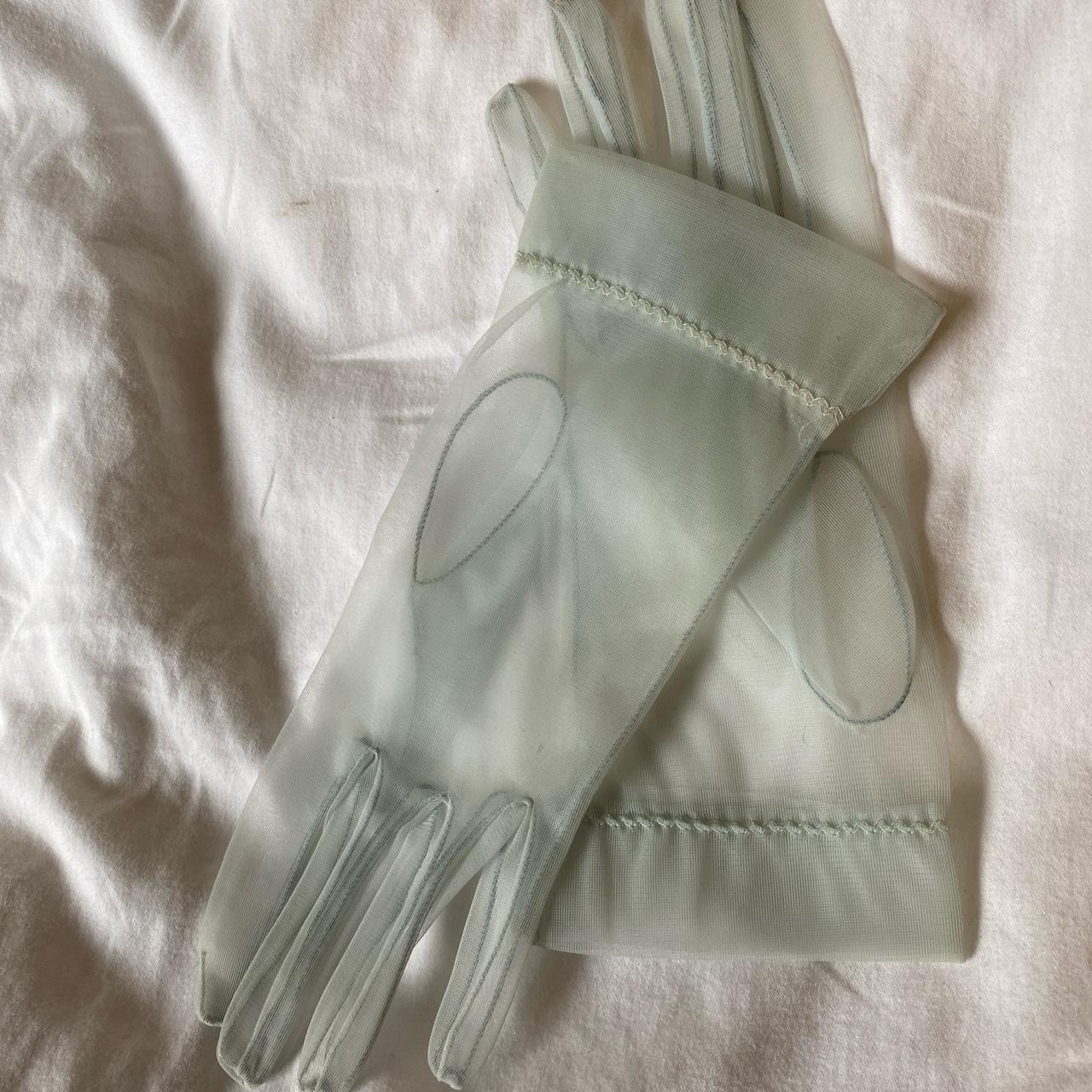 Women's Blue and White Gloves Depop