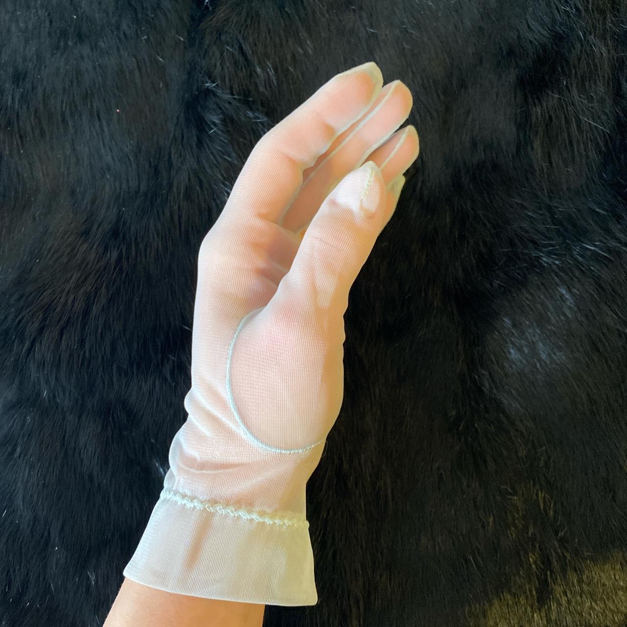 Women's Blue and White Gloves Depop