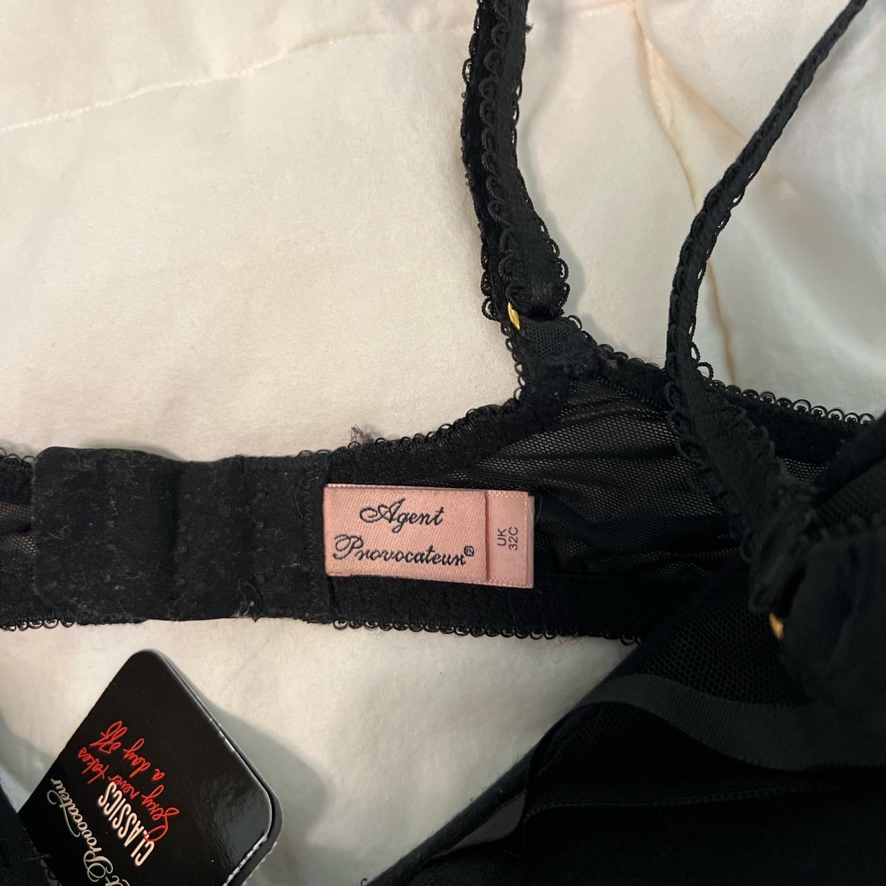 Black and pink lacy Agent Provocateur 32C bra and... - Depop