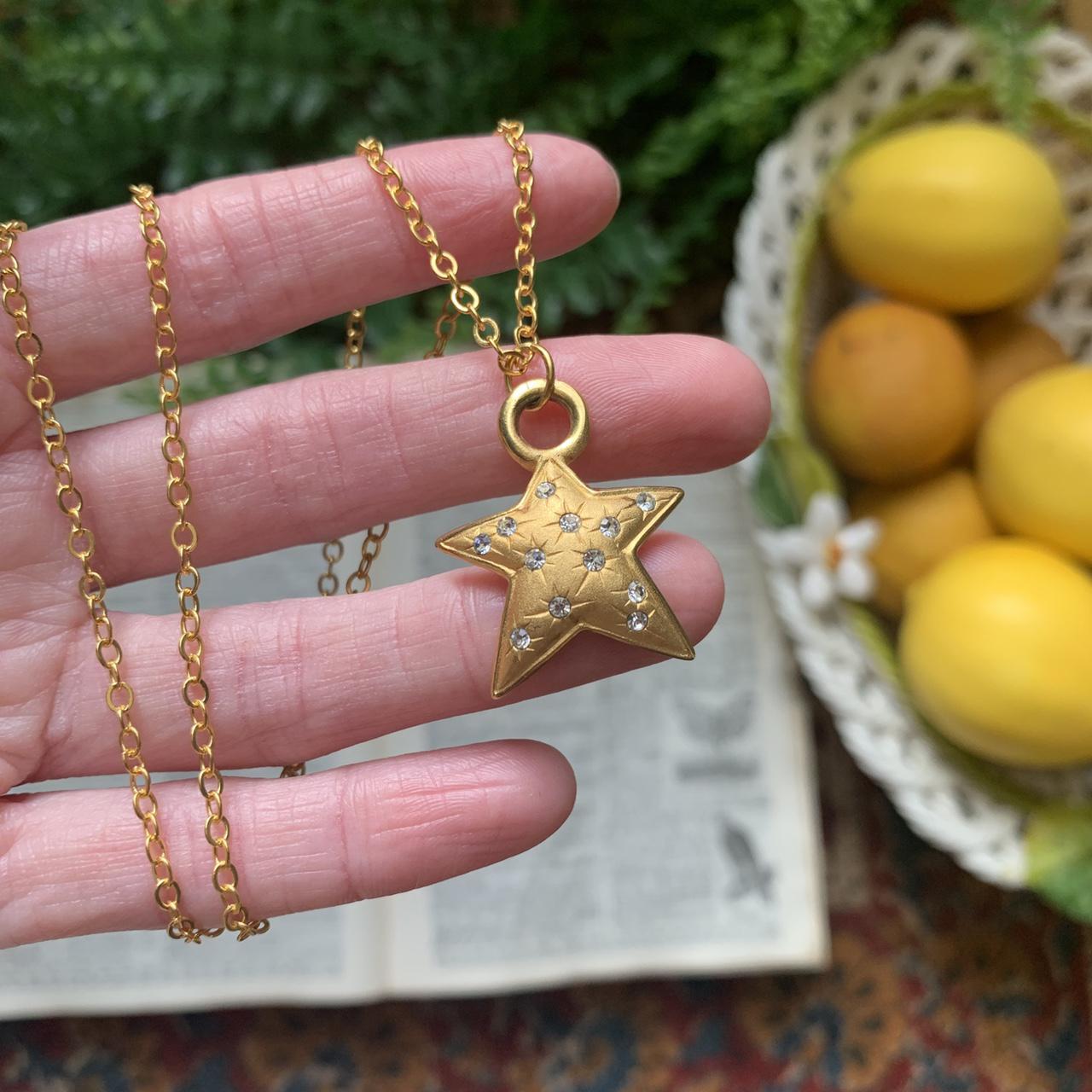 Product Image 1 - Vintage Puffed Gold Star Necklace