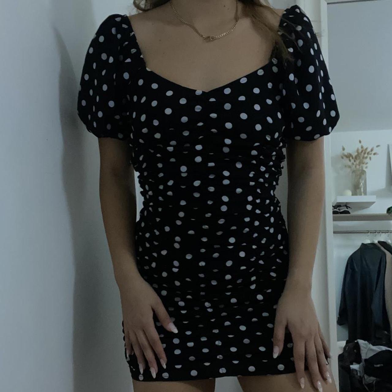 polka dot mini dress zara