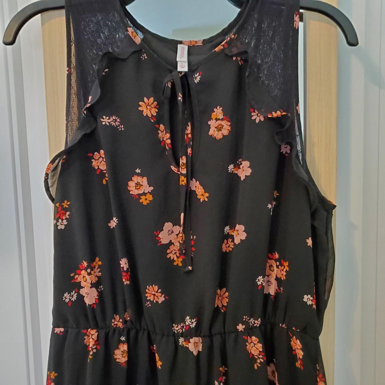 Xhilaration by Target black floral maxi dress with... Depop