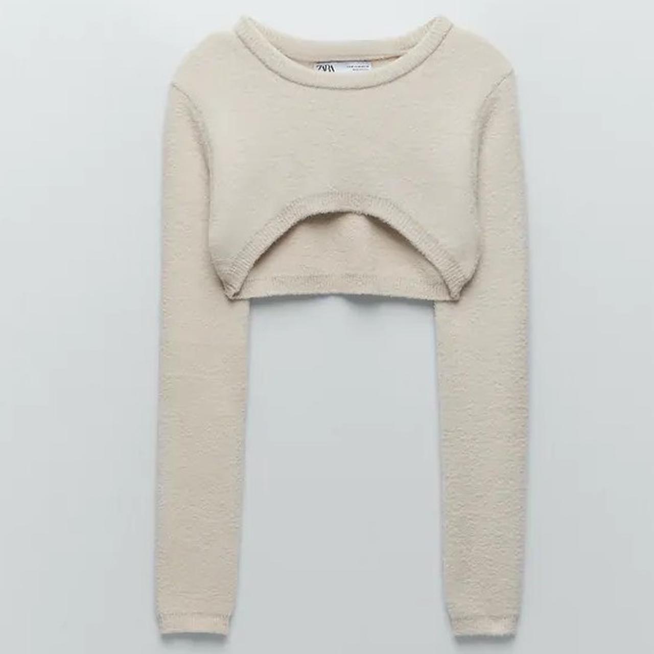 Zara super soft round neck arm warmer top in colour... Depop