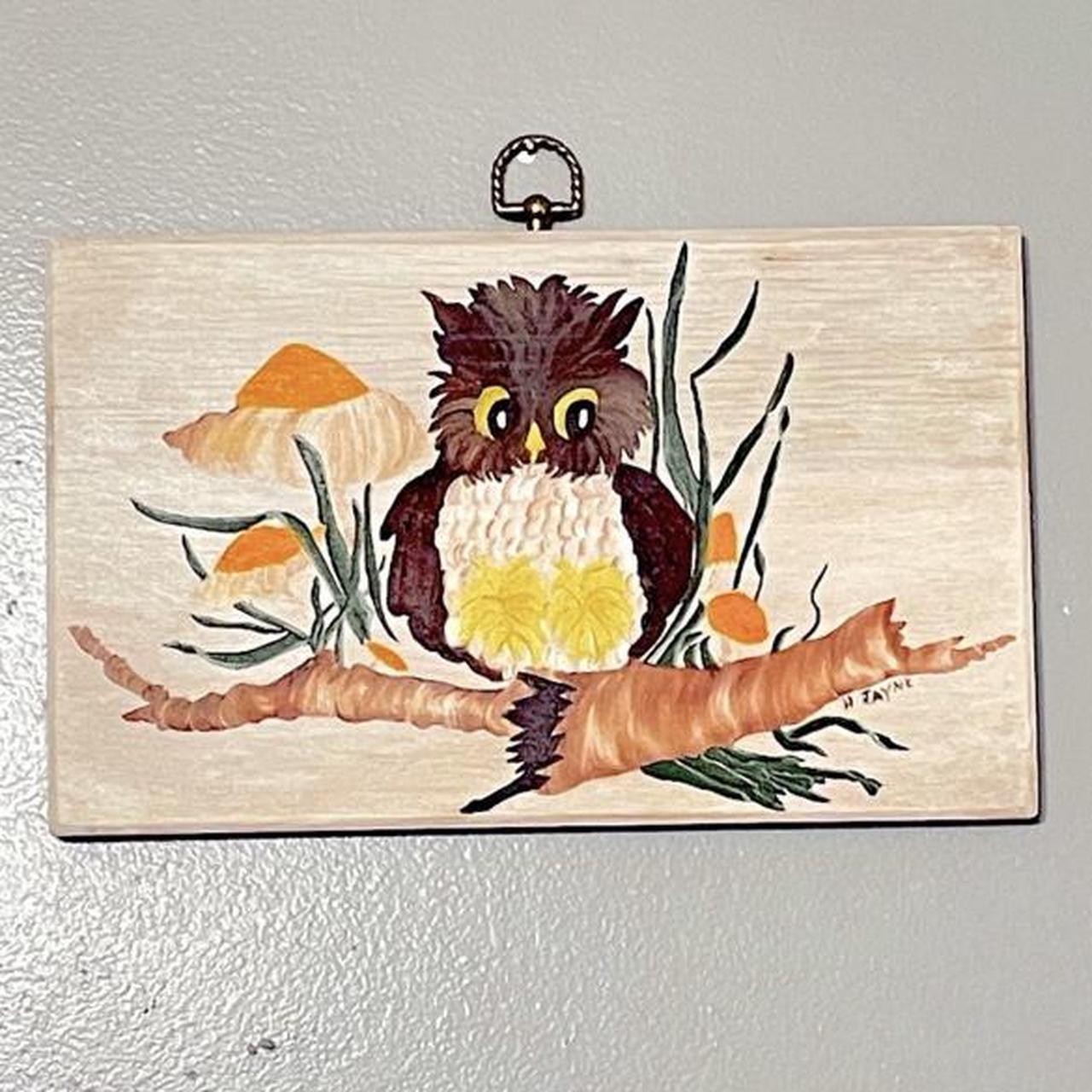 Product Image 1 - ▪️Vintage Hand Painted Owl Wood
