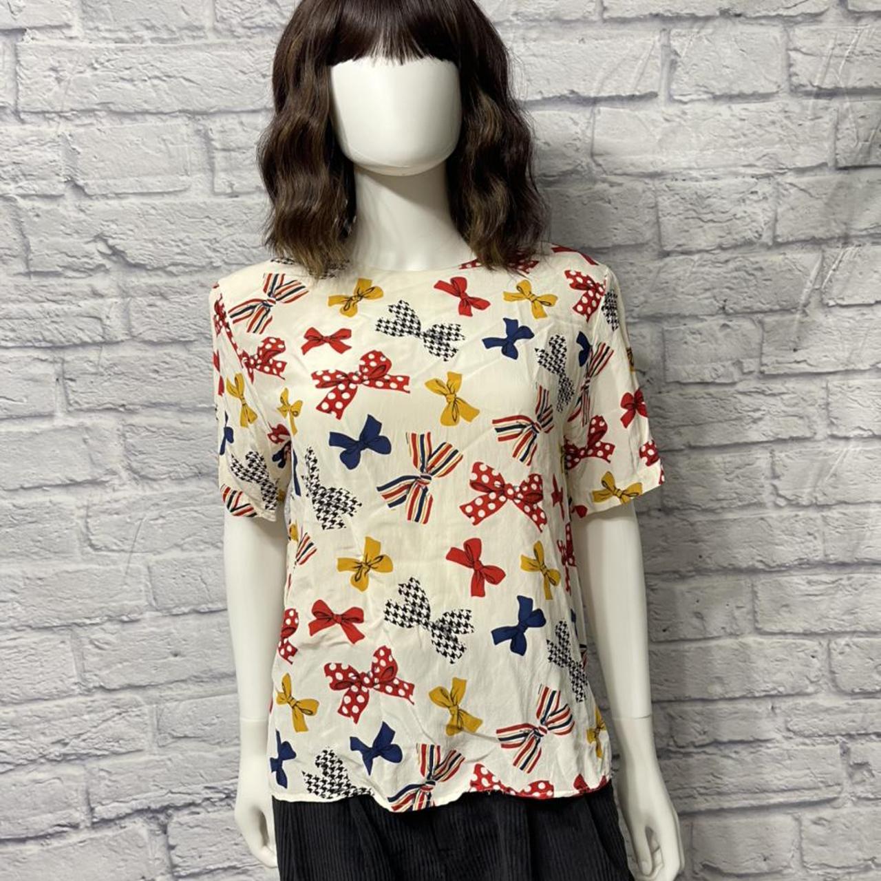 American Vintage Women's Cream and Red Blouse (4)