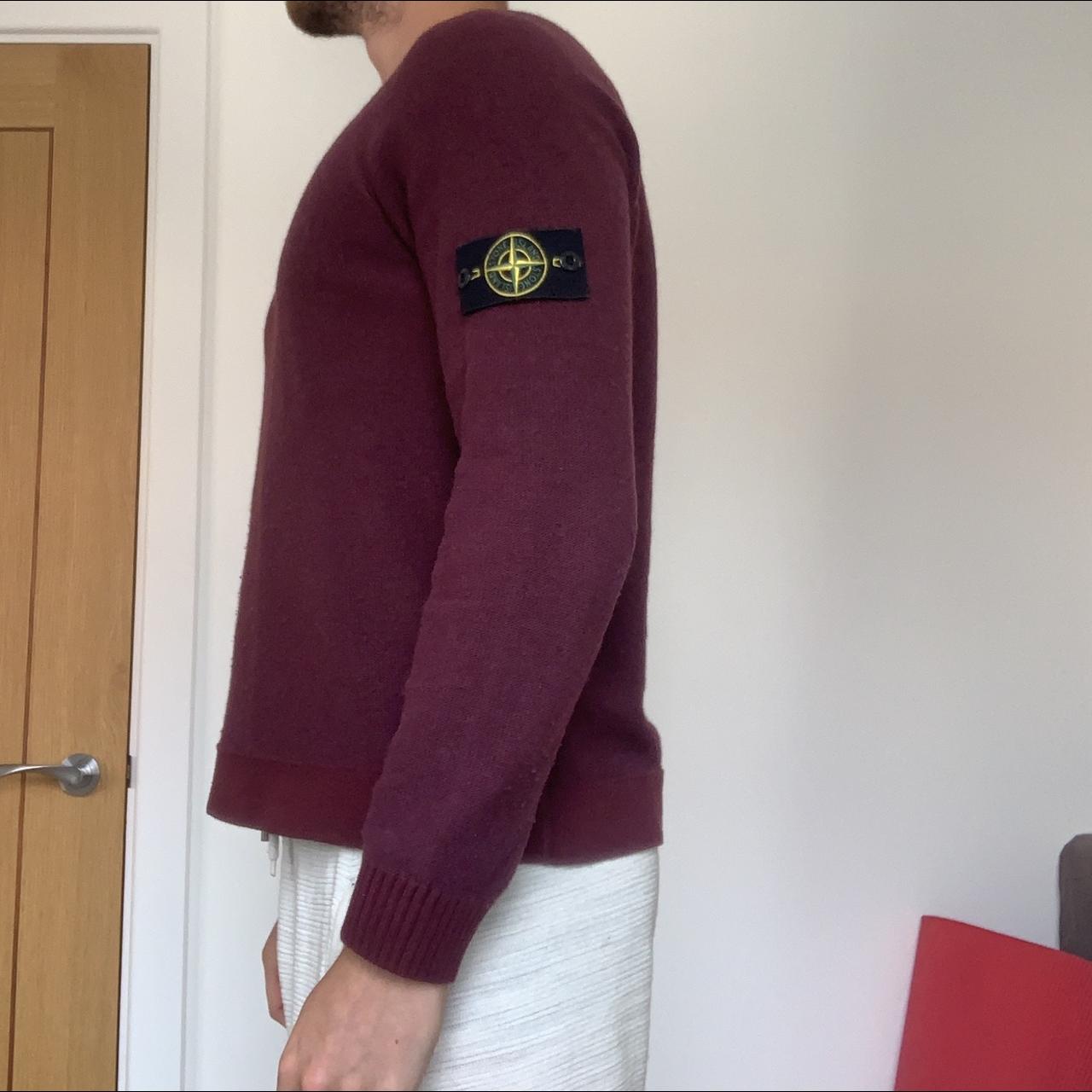 Stone island hot sale burgundy sweatshirt