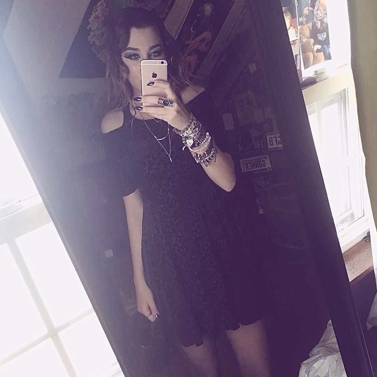 black velvet leopard print skater dress from element... - Depop