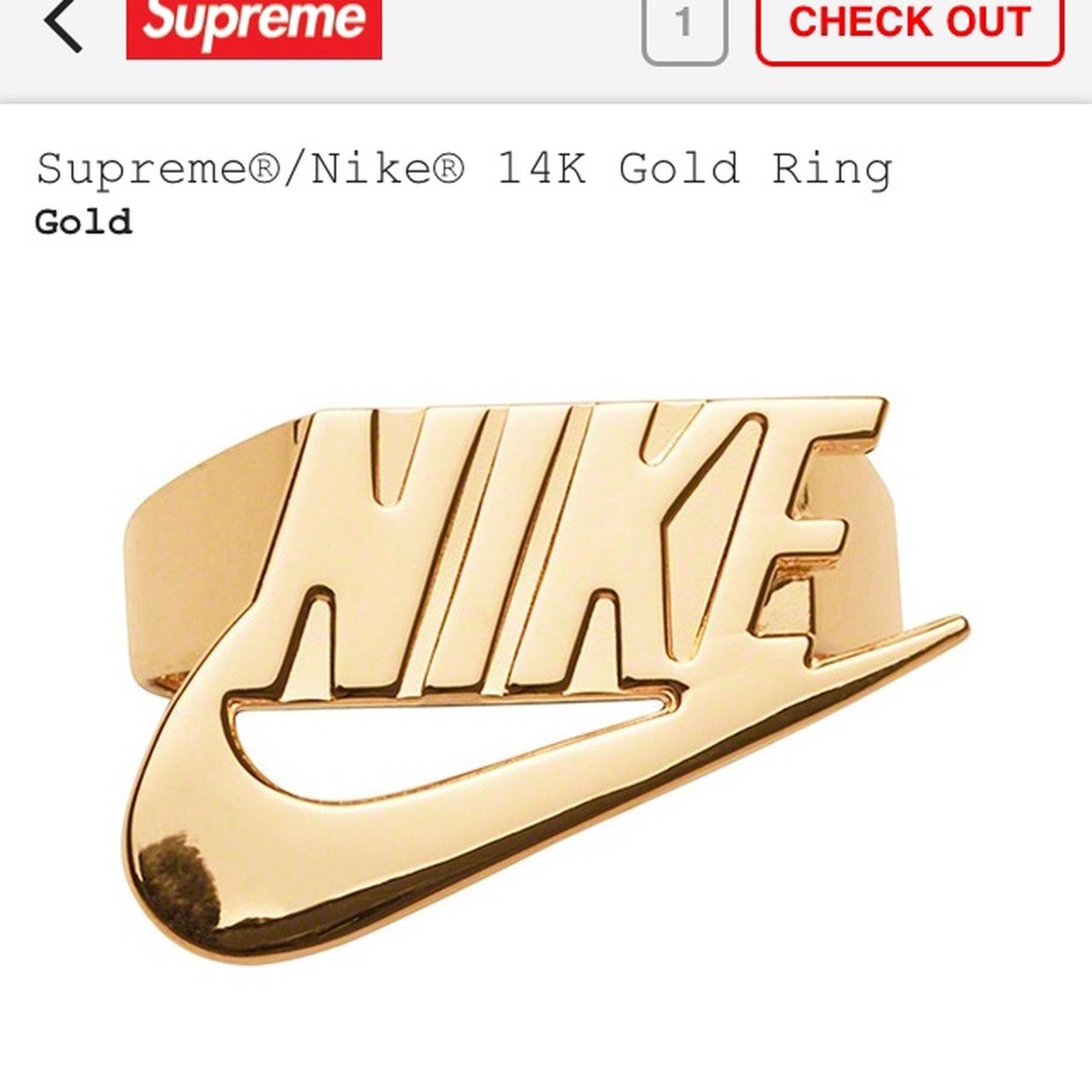 Supreme x ring 14k gold Size:9 new in... - Depop