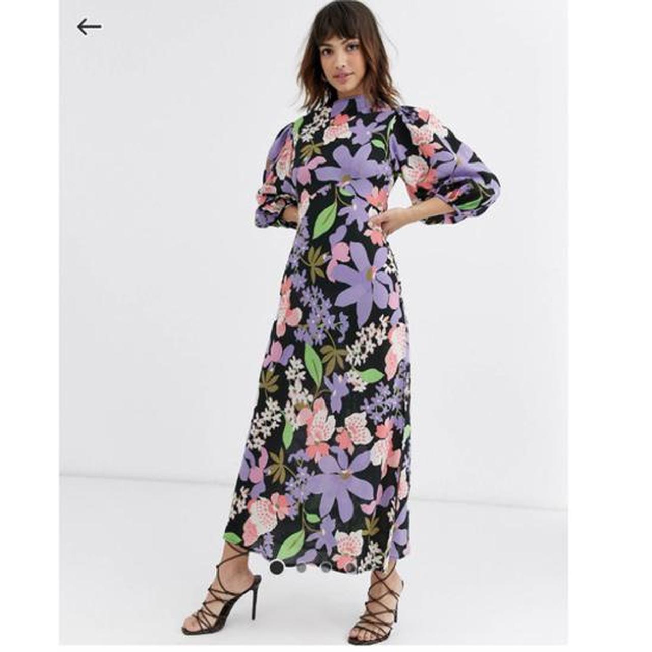 ASOS Design cowl neck maxi dress with puff sleeves i... - Depop