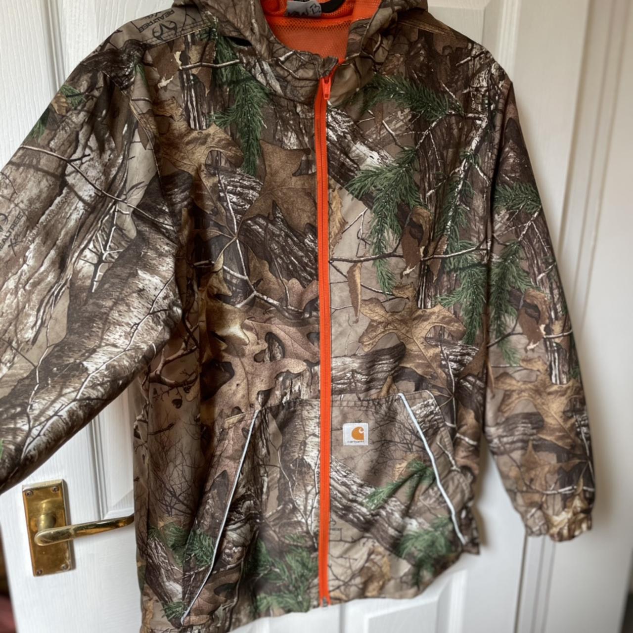 Rain jacket. Camo, carhartt. Size large child’s.... Depop