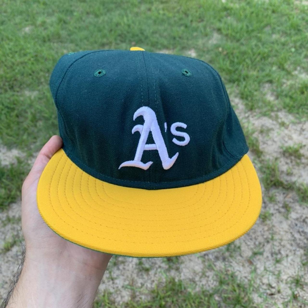 Vintage Oakland A's Fitted Hat New Era Tag Size 7 - Depop