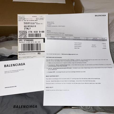 Balenciaga speed clearance trainer receipt