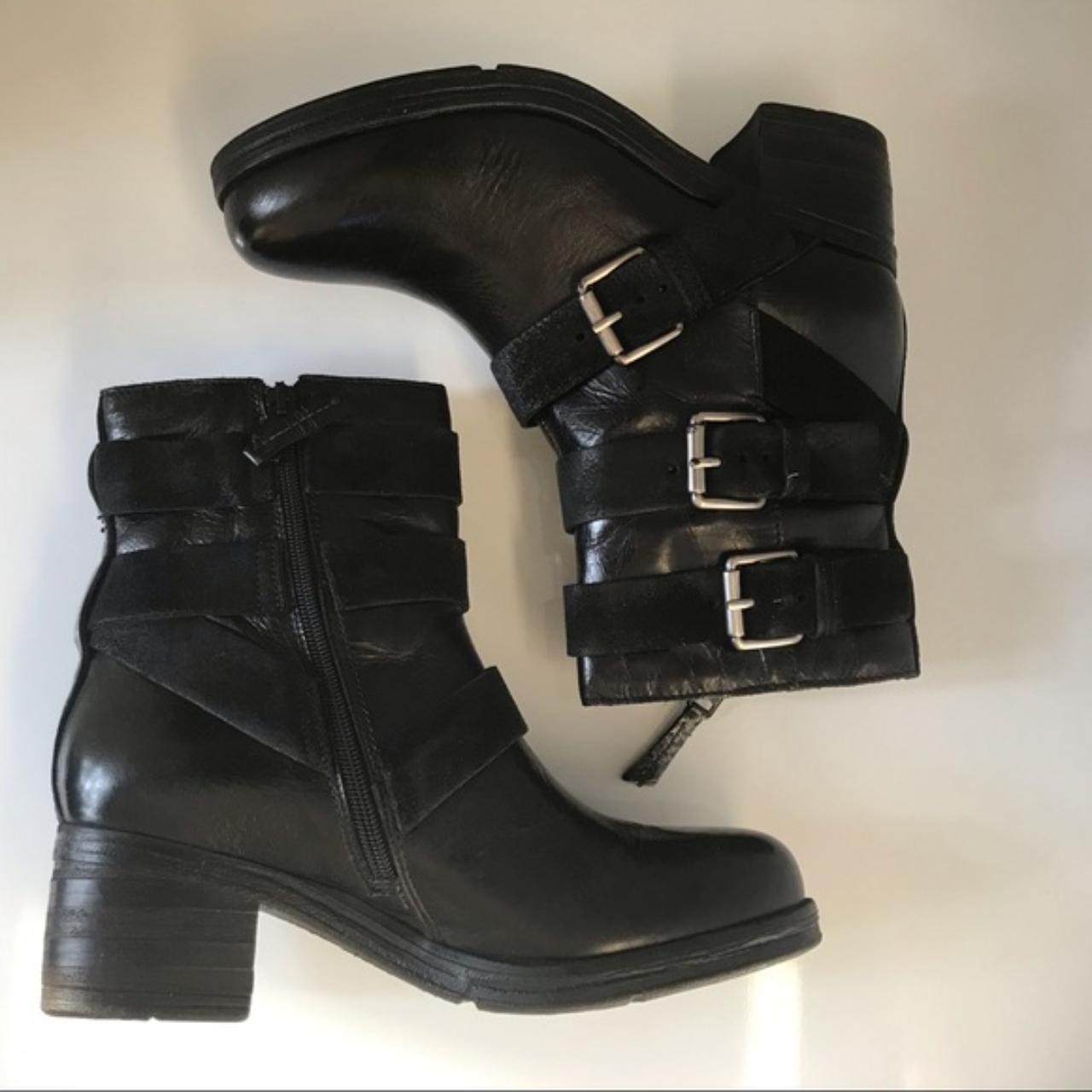 Miz Mooz Skye Leather Buckle Mid Boots Size: EU38... - Depop