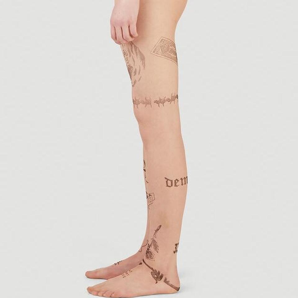 Vetements x Wolford — Faux Tattoo Tights & a Dress for SS20 They did  another collaboration for the season after Demna departed Vetemen