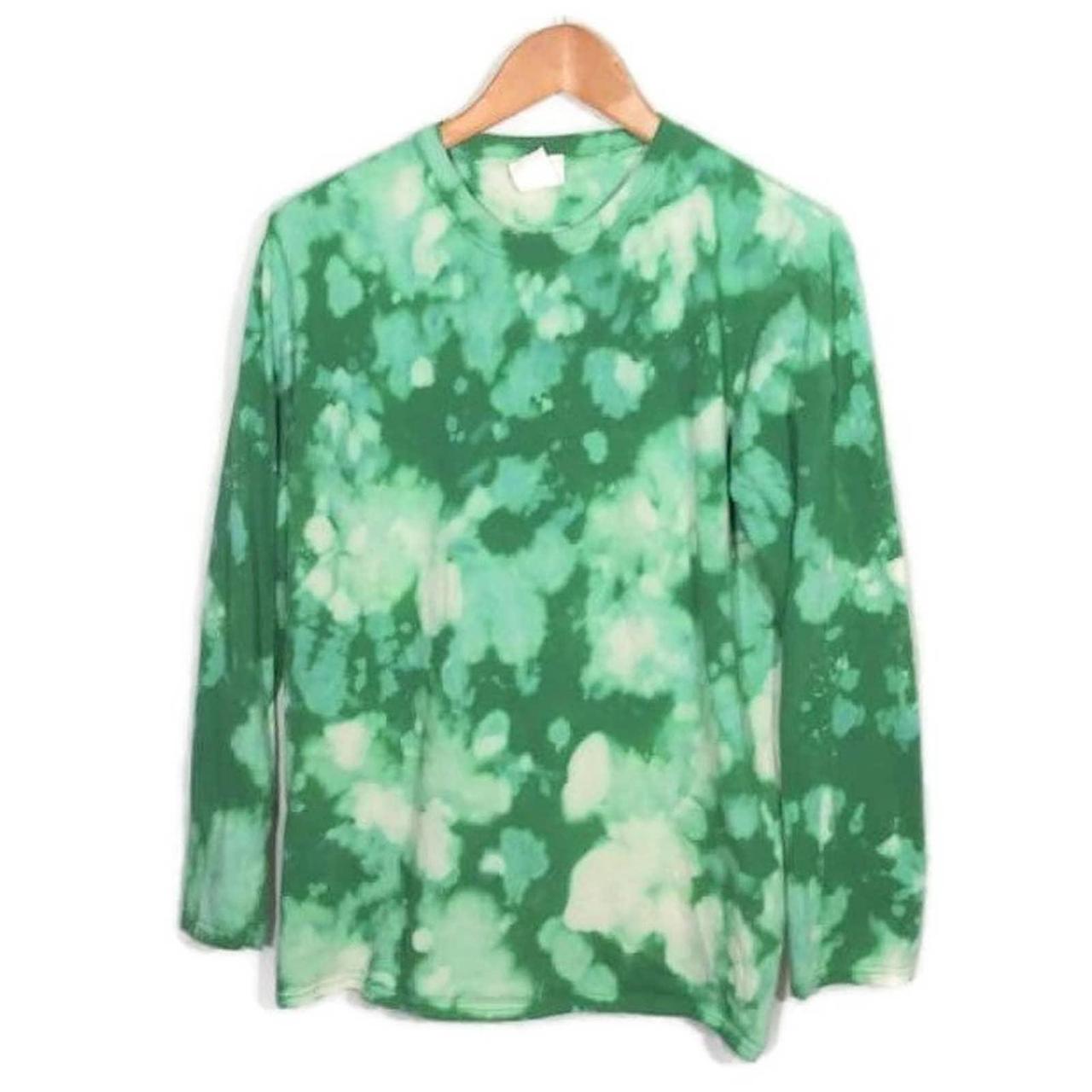 bleach tie dye green shirt