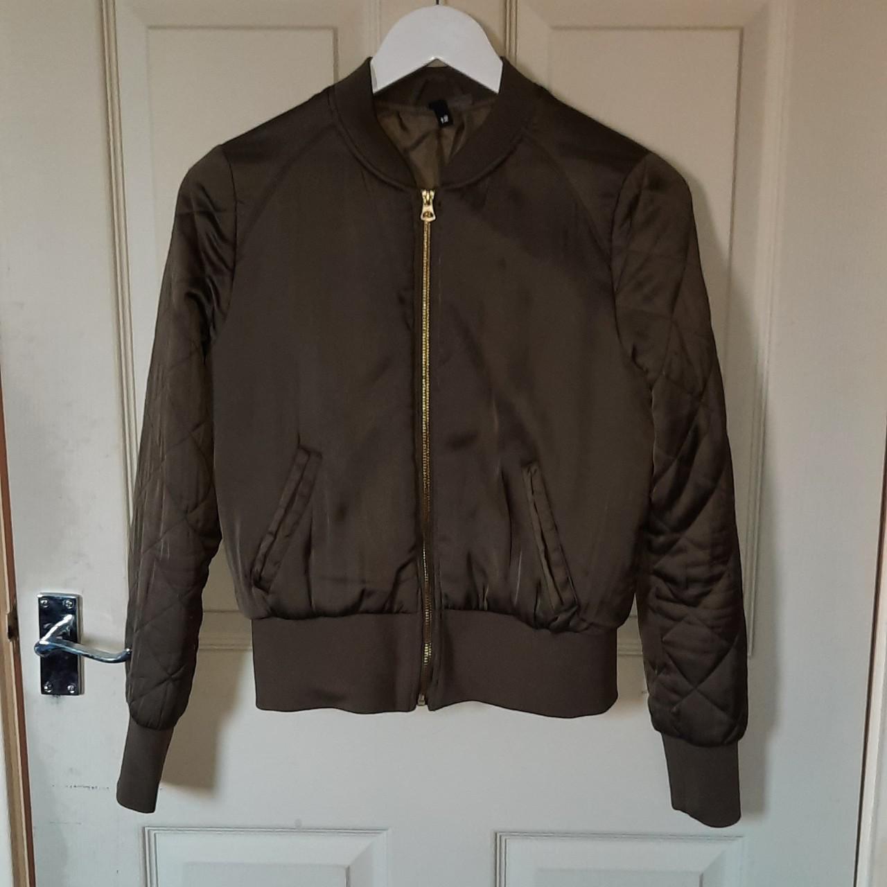 H&M Women's Khaki Jacket | Depop