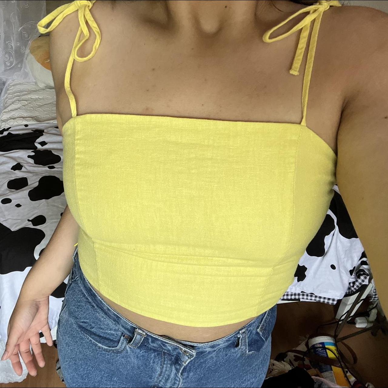 Forever 21 Women S Yellow Crop Top Depop