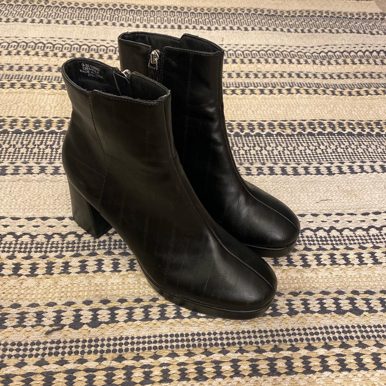 Topshop Faux Leather Platform Ankle Boots Worn once - Depop