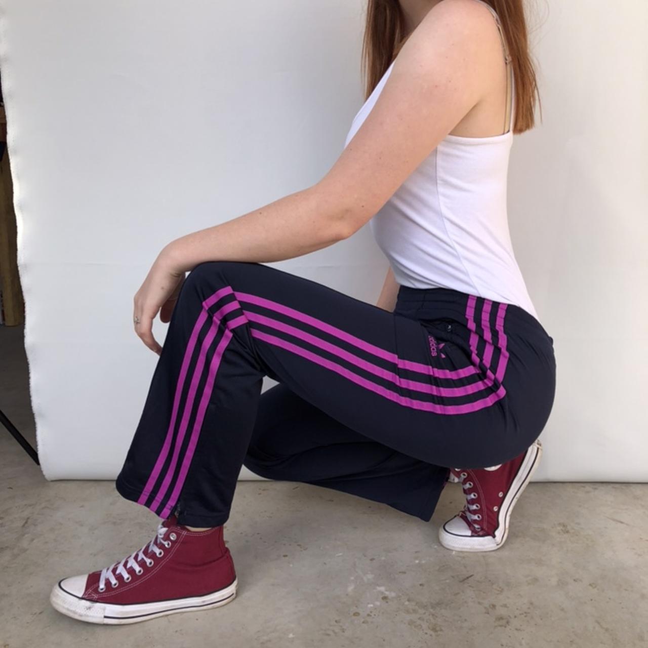 dark purple adidas pants