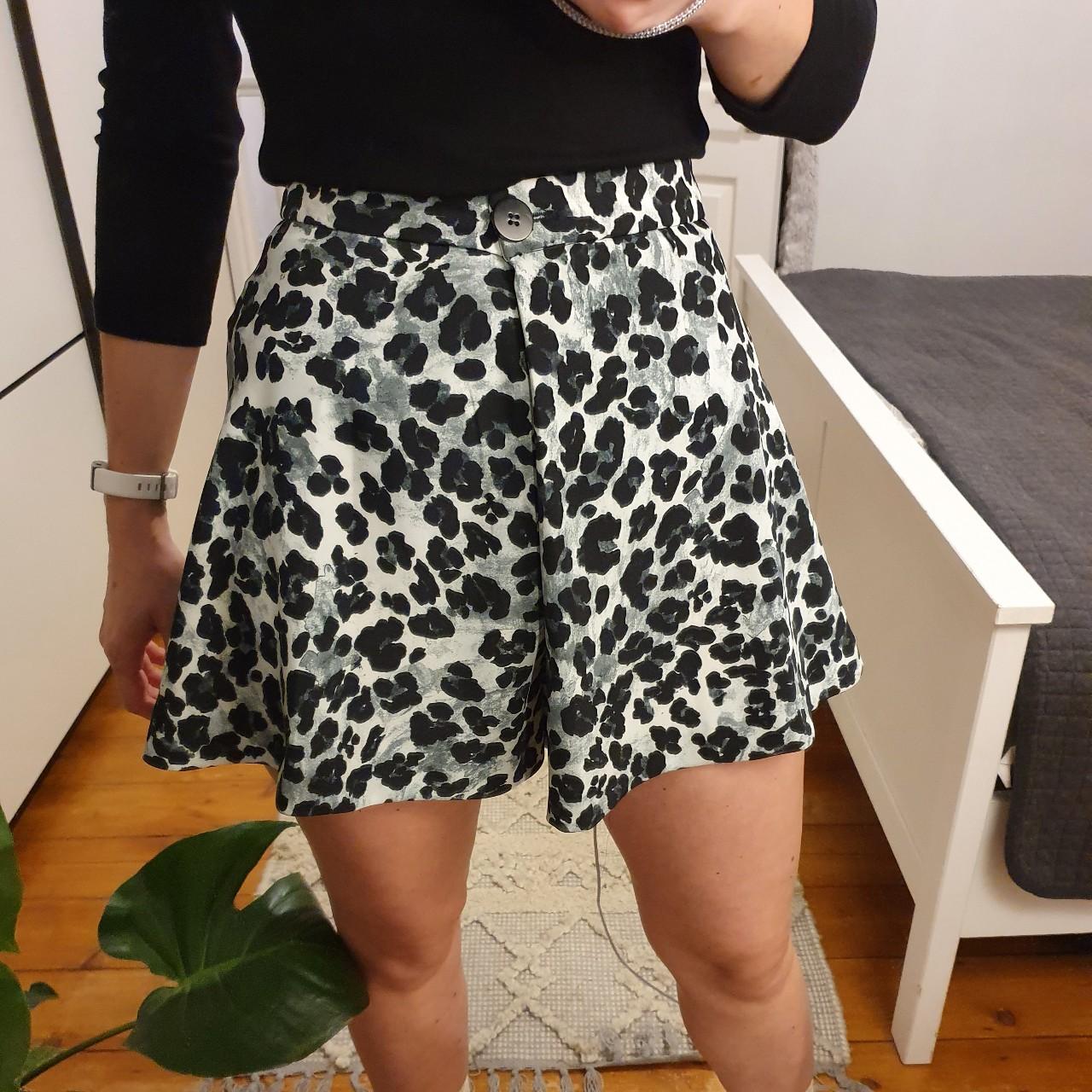 Denim Skirt Bermuda Leopardo Zara Mudd Leopard Cheetah Print Denim
