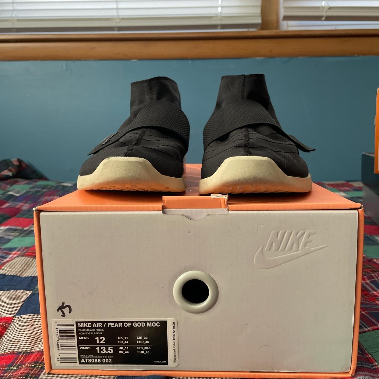 Nike Air Fear Of God Moccasin Black Like new with. Depop