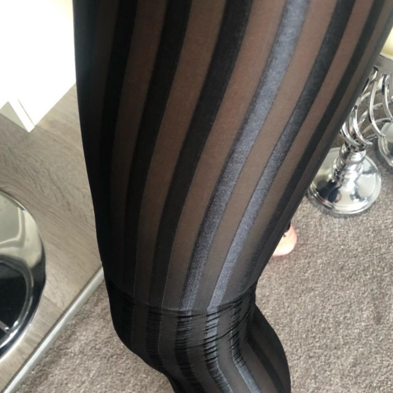 Sheer striped outlet leggings