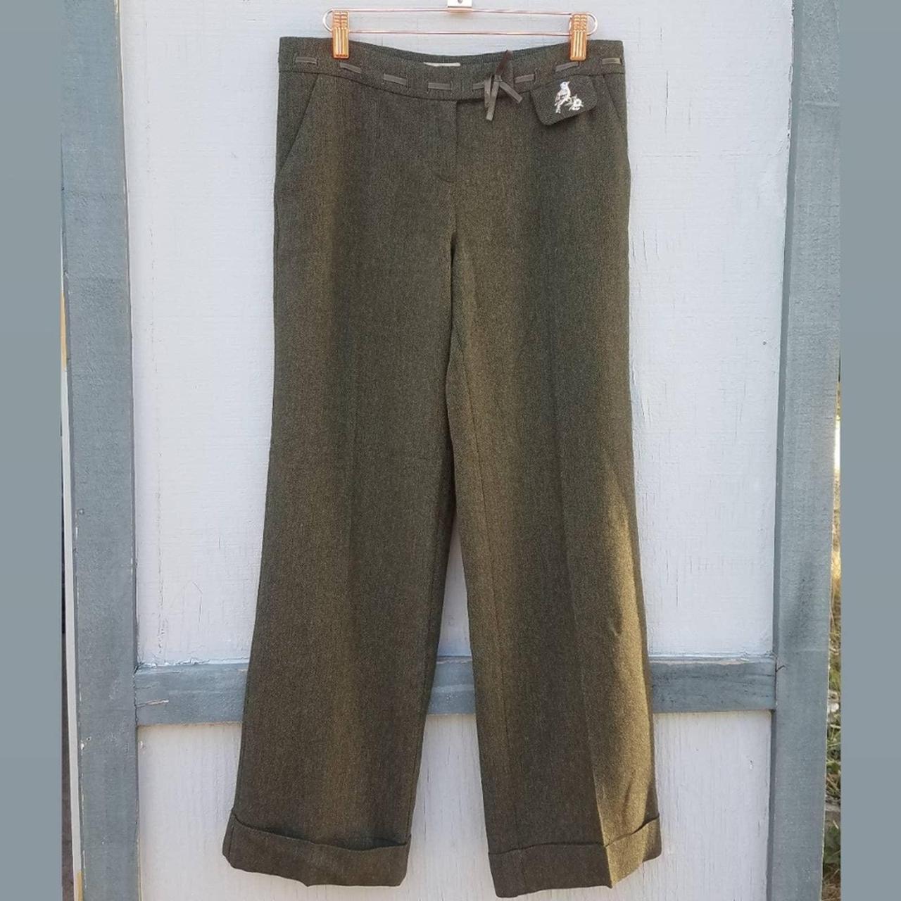 Wide Leg Wool Trousers In Hunter Green By Elevenses Depop