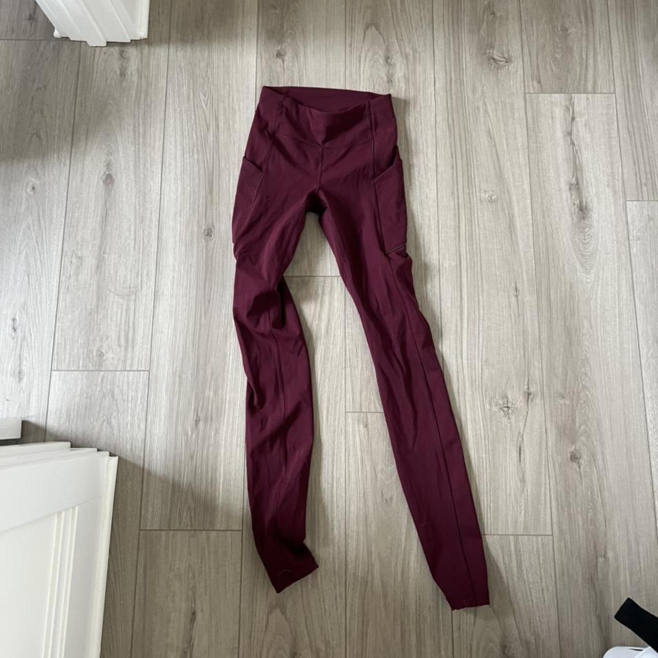 Lululemon Women's Burgundy and Red Leggings | Depop