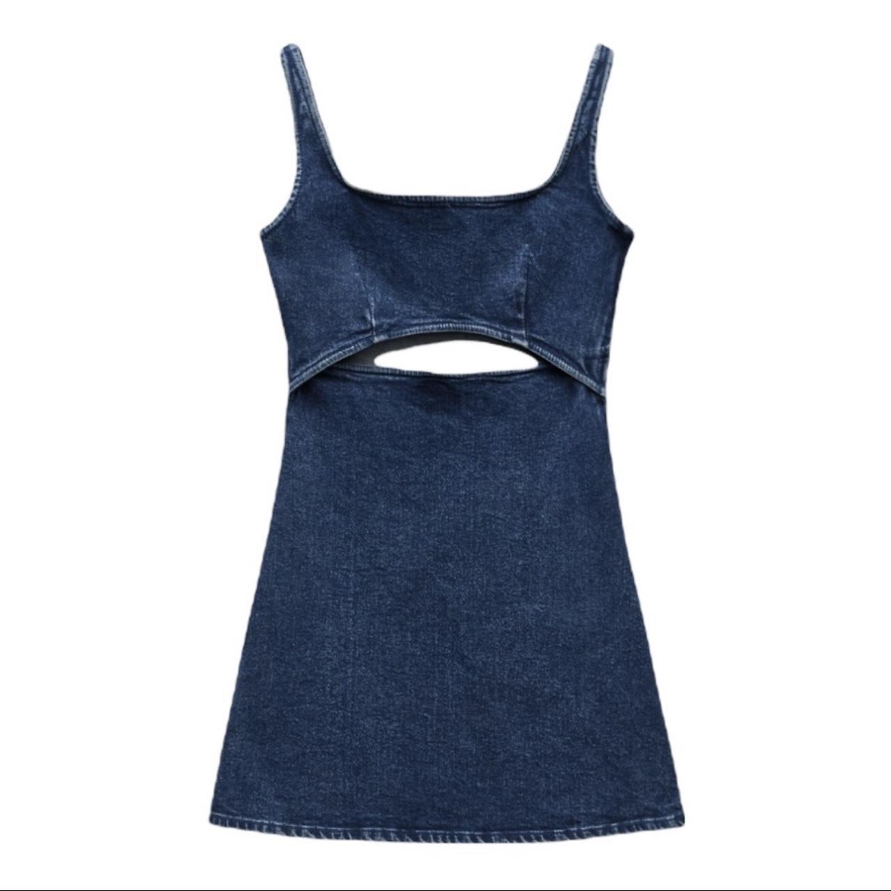 zara denim cut out dress