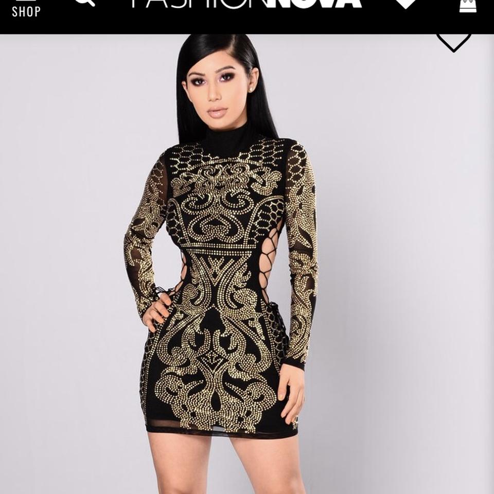 Dynasty Fashion Nova Studded Dress Discounted Depop