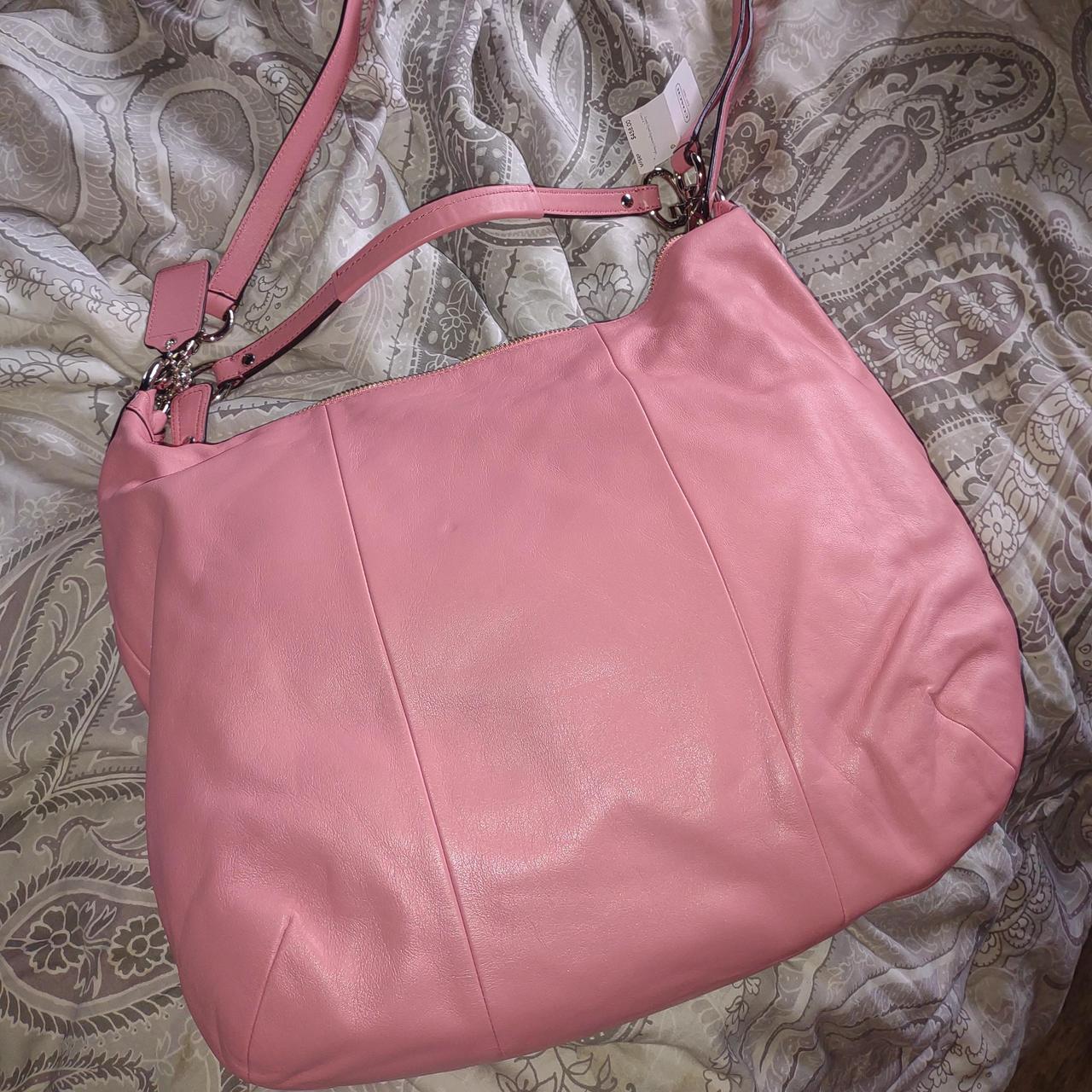 Coach Penny Legacy Perforated Crossbody Coral Pink - Depop