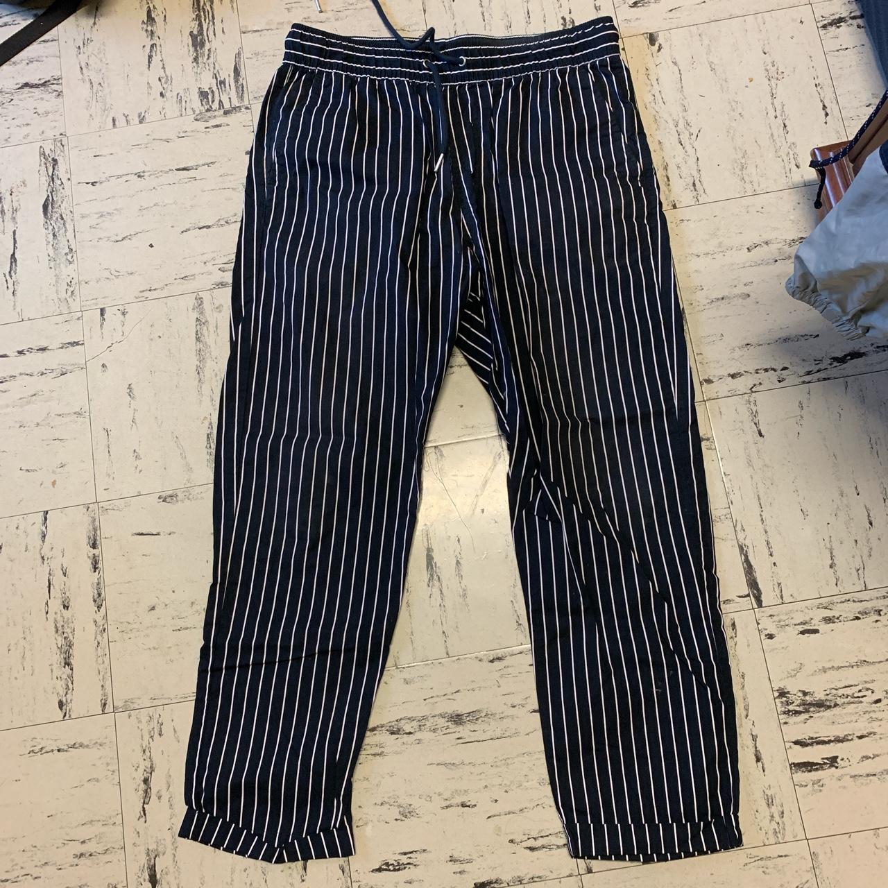 Forever 21 pants / Navy blue with stripes / size M /... - Depop