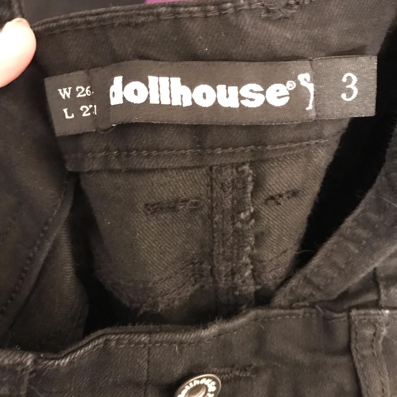 Super cute black denim overalls by dollhouse size 3.... Depop